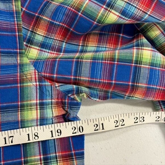 POLO RALPH LAUREN Men's S Classic Fit Madras Plaid Button Up Shirt Linen Blend - Picture 7 of 8